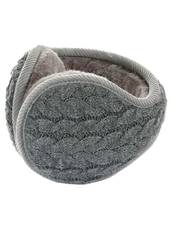 Womens Winter Earmuffs Unisex Warm Knit Ear Warmers Foldable Ear Muff