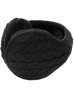 Womens Winter Earmuffs Unisex Warm Knit Ear Warmers Foldable Ear Muff