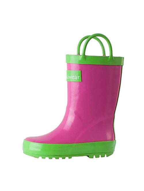 Oaki - Botas de lluvia impermeables, hechas de goma, con asas para poner y quitar fácilmente