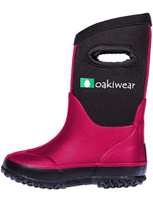 OAKI Kid's Neoprene Rain Boots, Snow Boots, Muck Boots