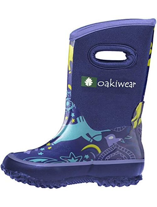 OAKI Kid's Neoprene Rain Boots, Snow Boots, Muck Boots