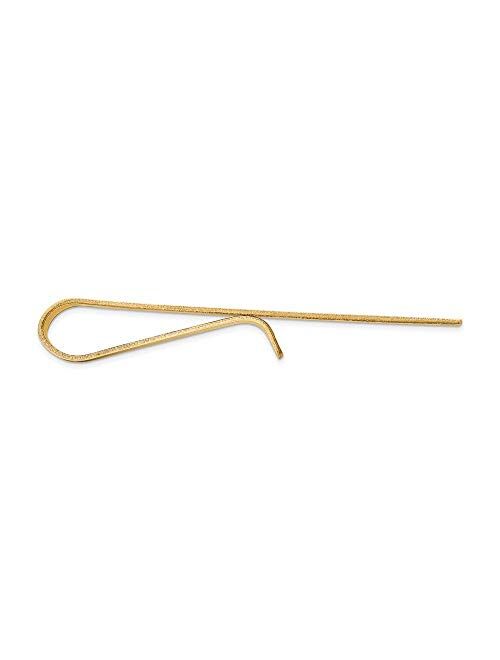 14k Yellow Gold Solid 3-Line Design Tie Bar