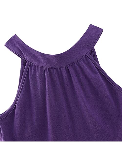 BFUSTYLE Girls Summer Casual Dress with Pockets Hawaii Halter Neck Sundress 6-13 Years