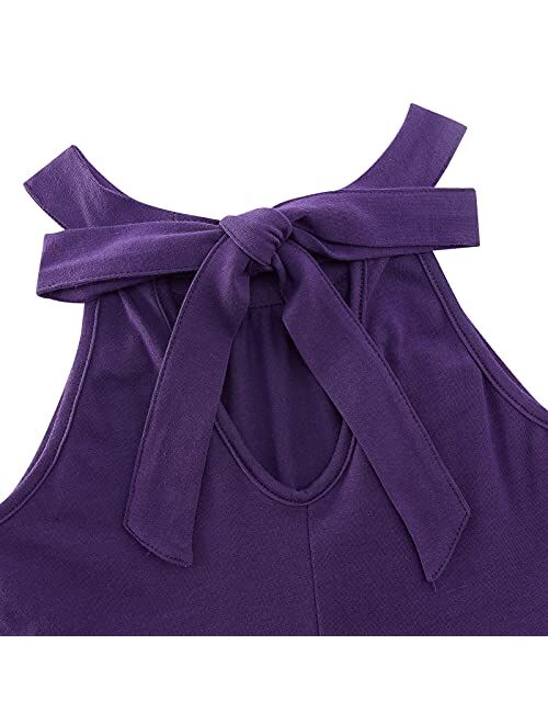 BFUSTYLE Girls Summer Casual Dress with Pockets Hawaii Halter Neck Sundress 6-13 Years