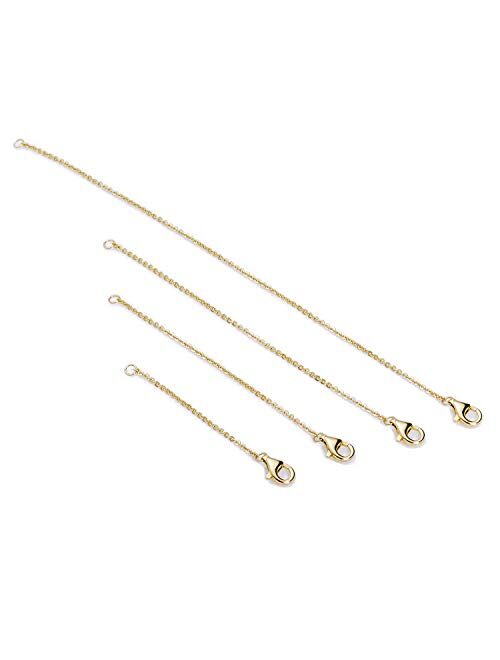 Necklace Extenders Gold Necklace Extender Silver Chain Extenders for Necklaces Sterling Silver Extender for Bracelet Anklet Set 2", 3", 4", and 6"