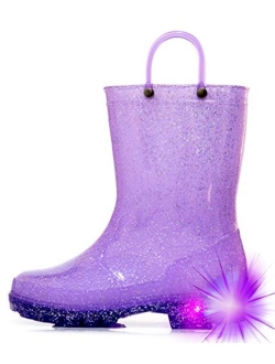 Hugrain Light Up Rain Boots for Little Kids