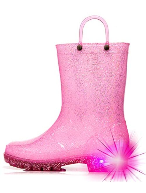 Hugrain Light Up Rain Boots for Little Kids