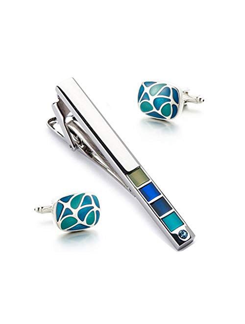 UXZDX CUJUX Creative Fashion Men's Shirt Tie Clip Cufflinks Suit Men's Business Formal Wear Accessories Accessories