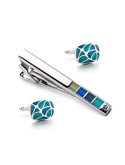 UXZDX CUJUX Creative Fashion Men's Shirt Tie Clip Cufflinks Suit Men's Business Formal Wear Accessories Accessories