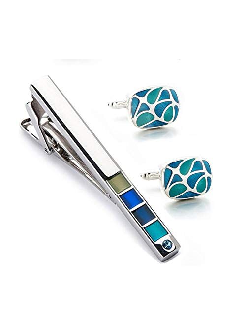 UXZDX CUJUX Creative Fashion Men's Shirt Tie Clip Cufflinks Suit Men's Business Formal Wear Accessories Accessories