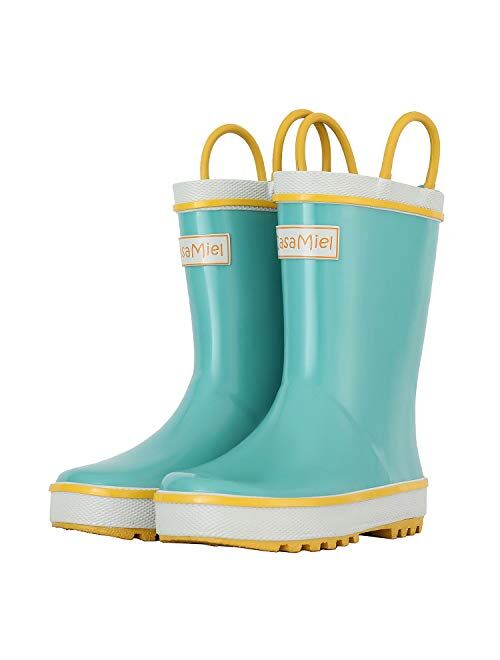 CasaMiel Toddler Rain Boots for Kids Unisex Kids Rain Boots for Girls and Boys, Handmade Natural Rubber Rain Boots for Children Botas para Niños