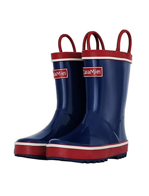 CasaMiel Toddler Rain Boots for Kids Unisex Kids Rain Boots for Girls and Boys, Handmade Natural Rubber Rain Boots for Children Botas para Niños