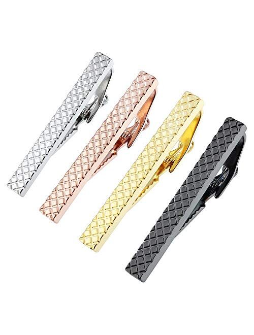 Vesna Accessory 1.9 Inch Tie Bar Pin Silver Colorful Mens Metal Necktie Tie Bar Wholesale or Retail (one set)