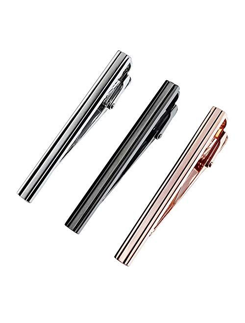 Vesna Metal Tie Clip for Mens Lawyer Grooms Neck Tie Pin Clamp Shirt (Set)