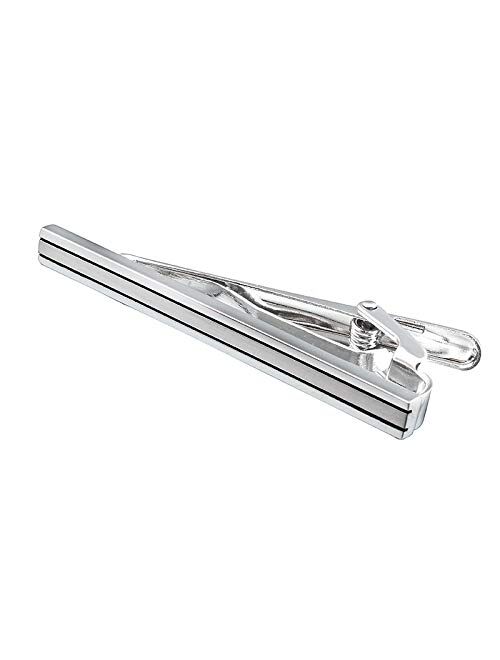 Vesna Metal Tie Clip for Mens Lawyer Grooms Neck Tie Pin Clamp Shirt (Set)