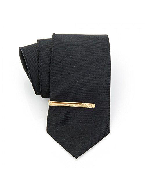 Ox and Bull Trading Co. Gold Etched Lines Tie Clip