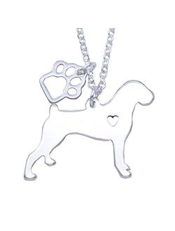 Melix Animal Yorkie Labrador Pitbull Husky Alaskan Akita Boxer Corgi Dachshund German Shepherd Golden Retriever Stainless Steel Pet Dog Doggy Pendant Necklace Gift