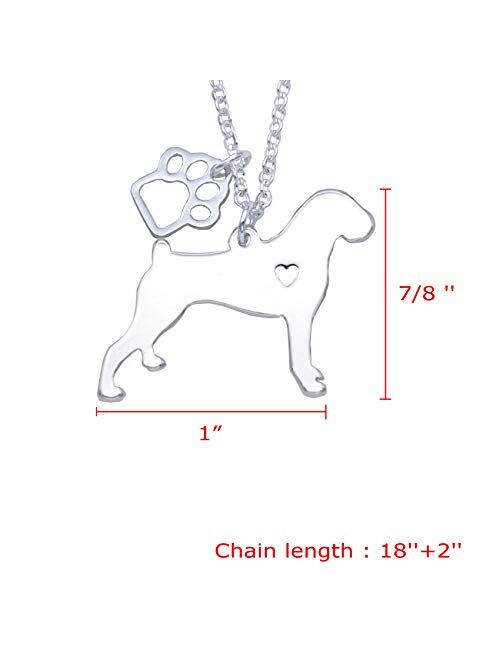 Melix Animal Yorkie Labrador Pitbull Husky Alaskan Akita Boxer Corgi Dachshund German Shepherd Golden Retriever Stainless Steel Pet Dog Doggy Pendant Necklace Gift