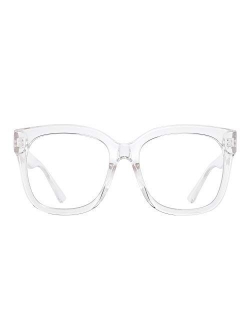 JIM HALO Blue Light Blocker Glasses for Women Oversized Square Computer Glasses Reduce Eye Strain