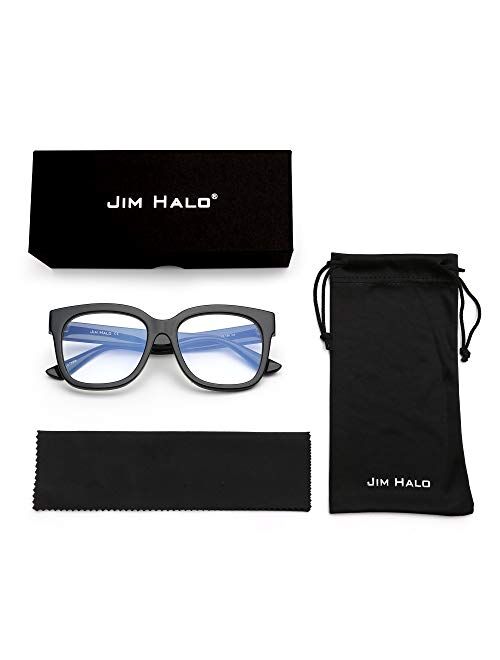 JIM HALO Blue Light Blocker Glasses for Women Oversized Square Computer Glasses Reduce Eye Strain