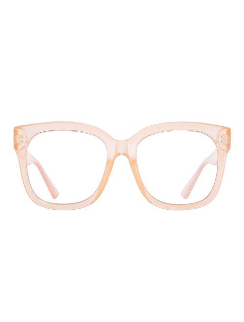 JIM HALO Blue Light Blocker Glasses for Women Oversized Square Computer Glasses Reduce Eye Strain