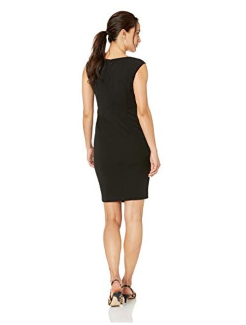 Calvin Klein Women's Petite Cap Sleeve Dress with Front Overlay