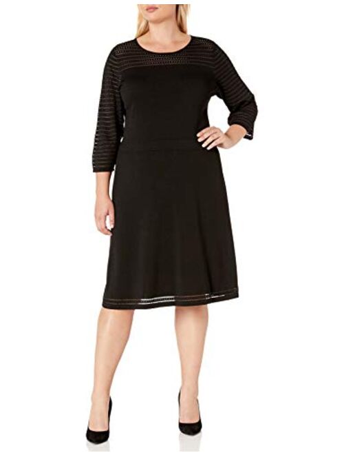 Calvin Klein Women's Plus Size Sweater Dress with Illusion Hem