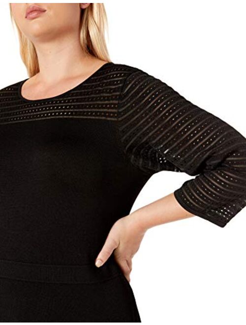 Calvin Klein Women's Plus Size Sweater Dress with Illusion Hem