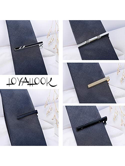 LOYALLOOK 12Pcs Tie Clips Set for Men Tie Clips Bar Pin Variety Set for Regular Skinny Ties Necktie Wedding Business Mens Gifts