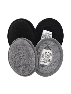 Ear Mitts 2 Pack Fleece Bandless Ear Muffs Warmers Covers for Winter, Running, Men or Women