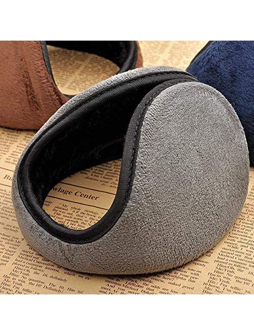 Neaer 4 PCS Unisex Men Women Faux Furry Fleece Winter Solid Soft Plush Ear Muffs Earmuffs Earwarmers-(1PC Black,1PC Coffee,1PC Gray,1PC Navy)