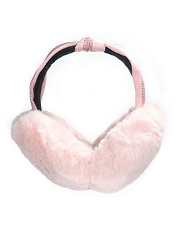 ZLYC Winter Faux Fur Foldable Earmuffs Cute Fuzzy Ear Muffs for Women Girls