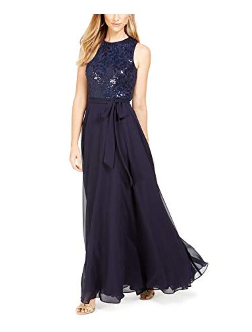 Calvin Klein Embroidered Bodice Gown