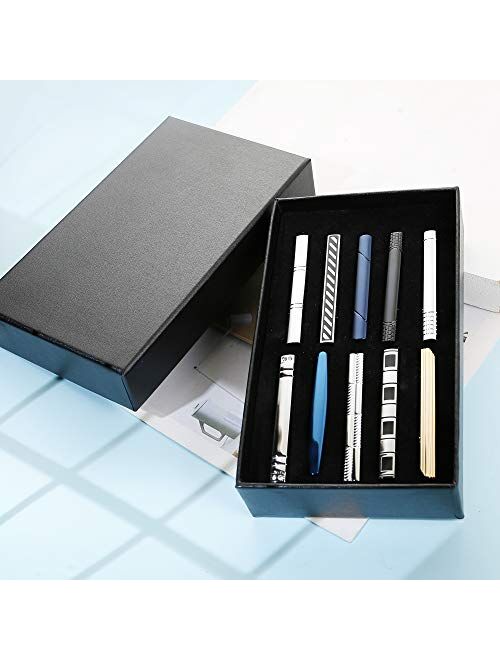 LOLIAS 10 Pcs Tie Clips for Men Tie Bar Clip Set for Regular Ties Necktie Wedding Business Clips with Gift Box