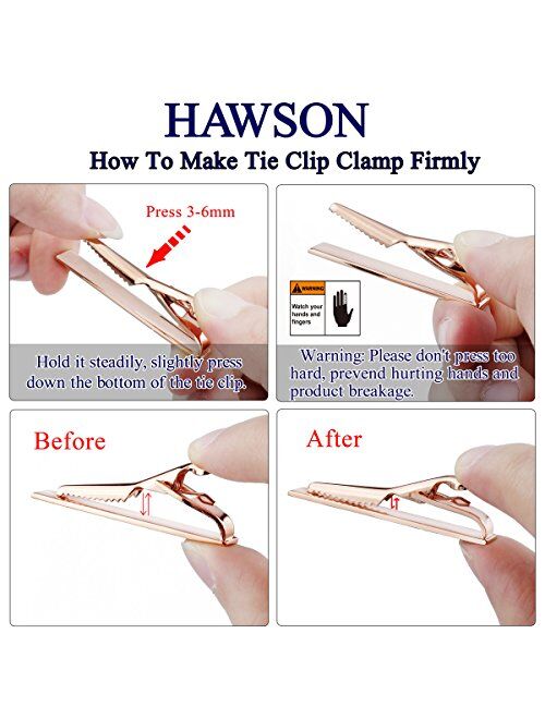 HAWSON 2 inch Tie Clip for Men in 1pcs/ 3pcs/4 pcs, Tie Bar Clip for Men's Skiny Necktie, Tie Pin Clip Gift Set for Working