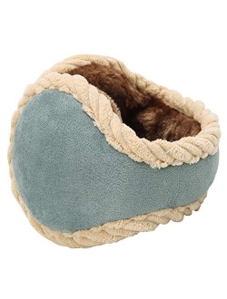 Unisex Warm Knit Women Earmuff Cashmere Winter Pure Color Earmuffs Fur Earwarmer Adjustable Wrap