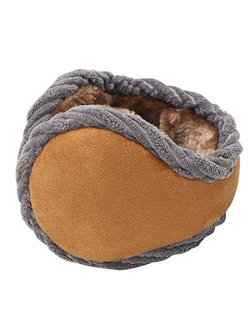 Unisex Warm Knit Women Earmuff Cashmere Winter Pure Color Earmuffs Fur Earwarmer Adjustable Wrap