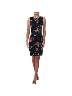 Women's Sleeveless Scuba Starburst Sheath Dress