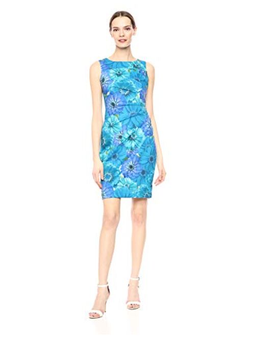 Calvin Klein Women's Sleeveless Scuba Starburst Sheath Dress