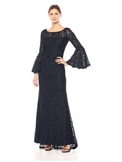 Women's Lace Gown with Bell Sleeves