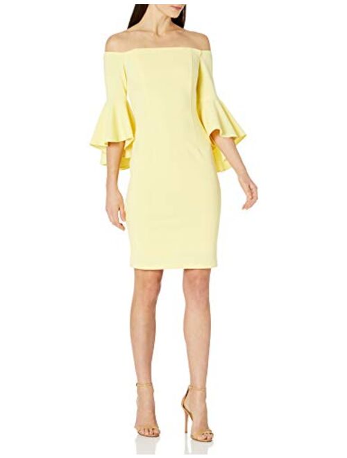 Calvin Klein Women's One Shoulder Solid Sheath Dress