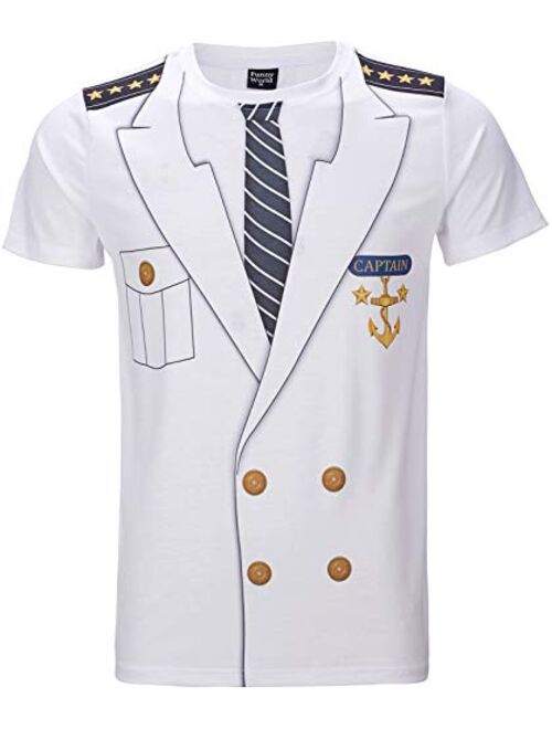 Funny World Men's Captain Costume T-Shirts