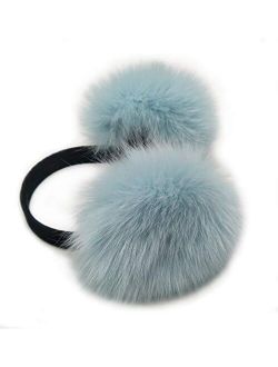 HIMA 100% Real Fox Fur Winter Earmuff, Made in US