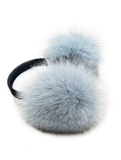 HIMA 100% Real Fox Fur Winter Earmuff, Made in US