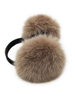 HIMA 100% Real Fox Fur Winter Earmuff, Made in US