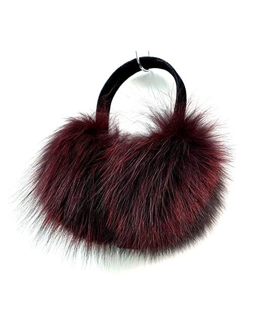 HIMA 100% Real Fox Fur Winter Earmuff, Made in US