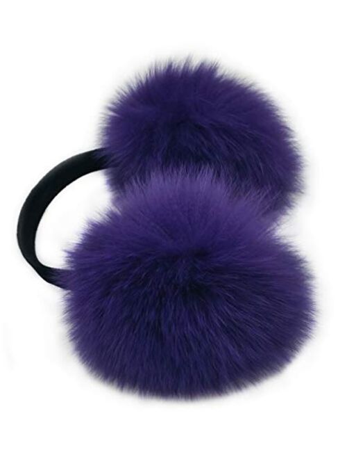 HIMA 100% Real Fox Fur Winter Earmuff, Made in US