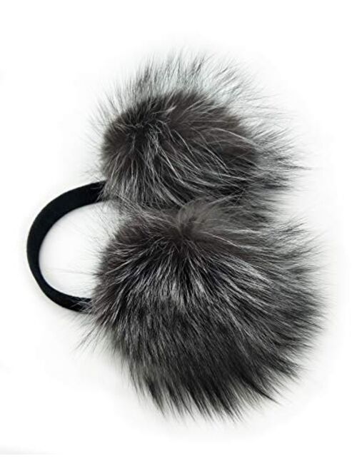 HIMA 100% Real Fox Fur Winter Earmuff, Made in US