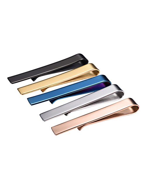 PROSTEEL Skinny Tie Bars 3/5/7pcs Tie Clips Set Business Professional Fashion Assorted Designs Men Jewelry Gift for Him