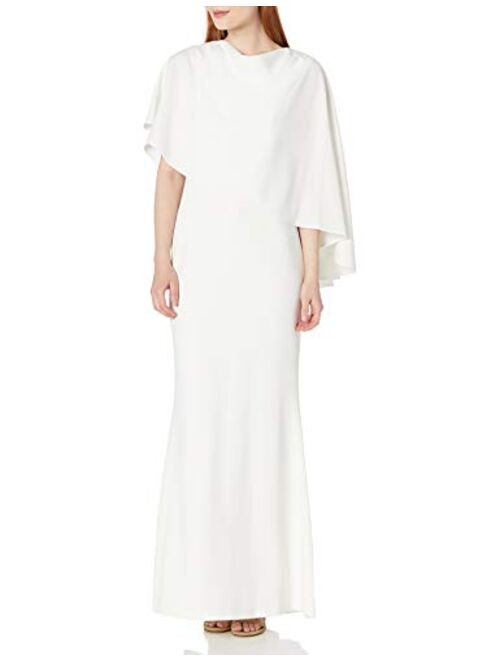 Calvin Klein Women's Sleeveless Gown with Asymmetrical Caplet